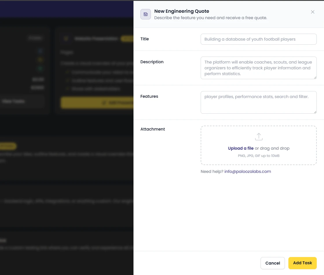 Submit engineering tasks